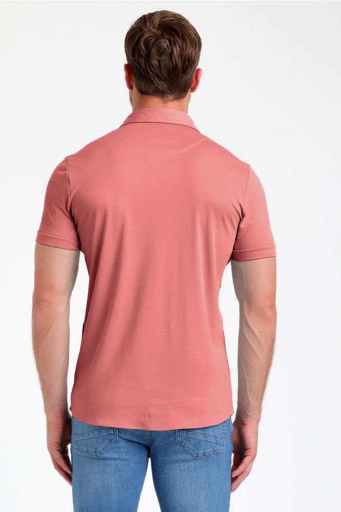 JERSEY KORTE MOUWEN OVERHEMD 335934 SUNSET RED